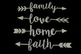 Zeckos Shabby Chic Family Love Home and Faith 4 Piece Wall Arrow Set